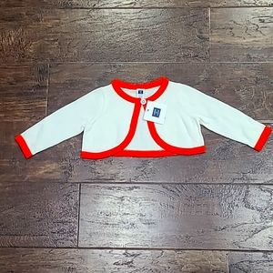 NWT Janie & Jack Orange & White Sweater 6-12 Mo